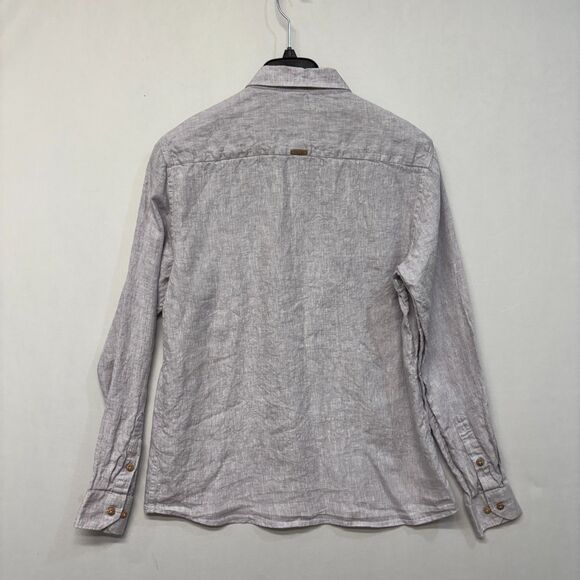 Velez Artisan Men 100% Linen Button Shirt Top Size Large Semi Fit D034 -23 - Picture 13 of 16